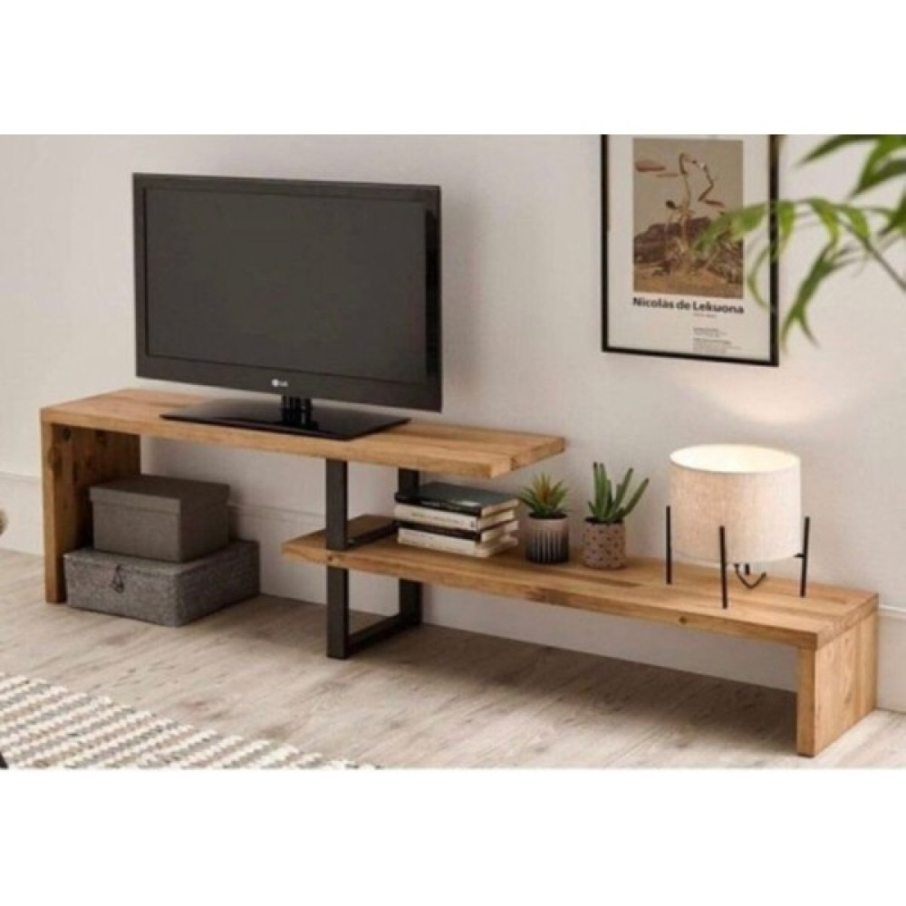 Umutpark Metal Ayaklı Masif Ahşap Iki Katlı Tv Ünitesi. Tv Ünitesi / Sehpası Fiyatı