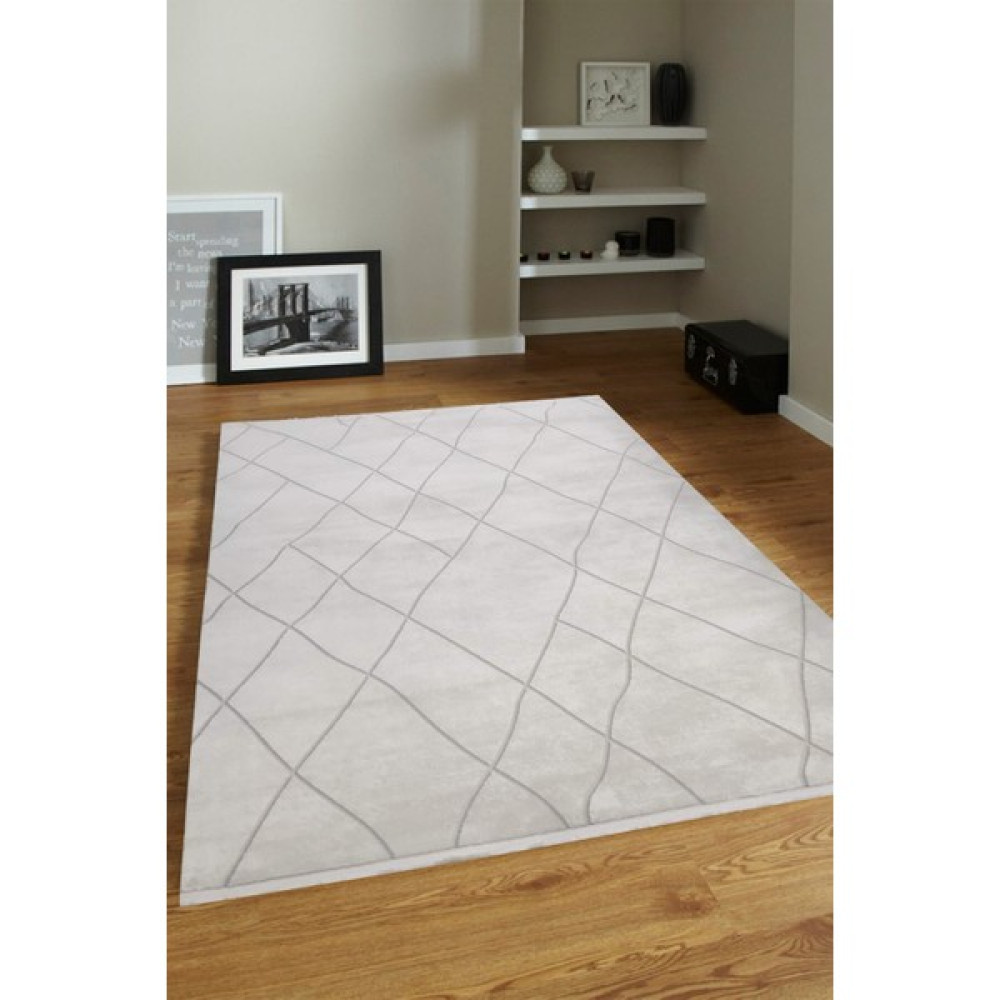Ünal Carpet 4m2-6m2 Bambu Tarz Modern Sık Dokuma Halı Salon Oturma Odası Mutfak Halısı Antialerjik Krem - 160 x 230 cm Salon Halısı Fiyatı