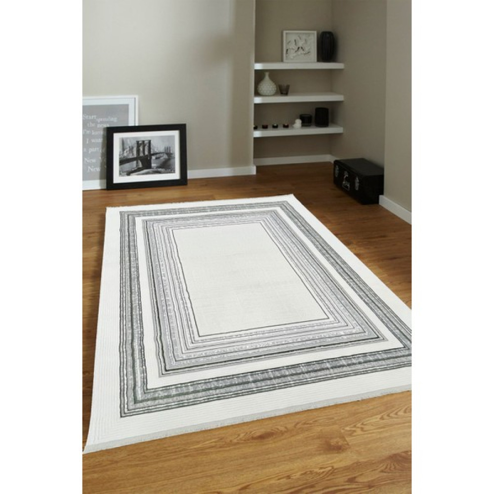 Ünal Carpet 4m2 - 6m2 Modern Kalın Sık Dokuma Salon ve Oturma Odası Halısı Antialerjik Hav Toz Vermez Yeşil - 160 x 230 cm - Yeşil - Beyaz Salon Halısı Fiyatı