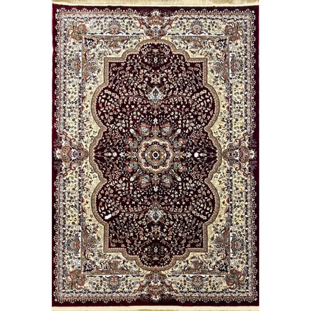 Ünal Carpet 4m2 - 6m2 Modern Kalın Sık Dokuma Salon ve Oturma Odası Halısı Yumuşak Doku Antialerjik Redred2 - 160 x 230 cm - Kırmızı - Krem Salon Halısı Fiyatı