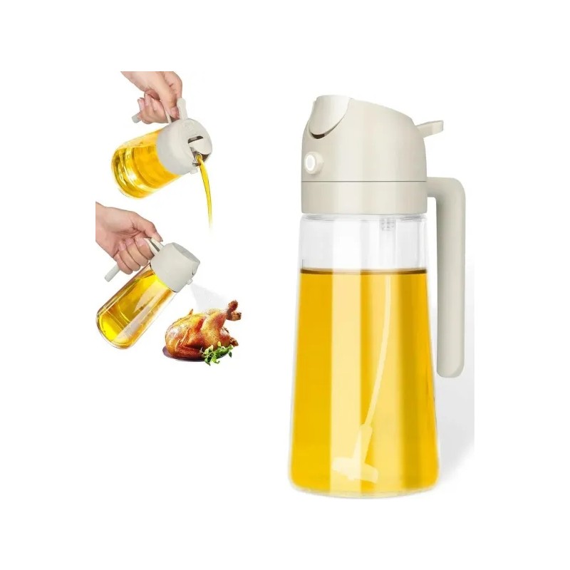 Unbranded 2'si 1 Arada Çift Fonksiyonlu Püskürtmeli ve Dökme Isıya Dayanıklı Borosilikat Cam Yağdanlık (550 Ml) - 1 Adet Diğer Fiyatı
