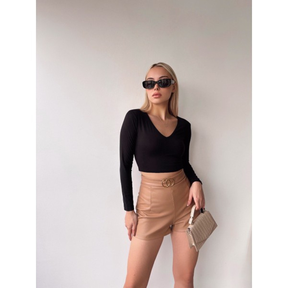 Undeka Store Kadın V Yaka Uzun Kol Crop Bluz Fiyatı