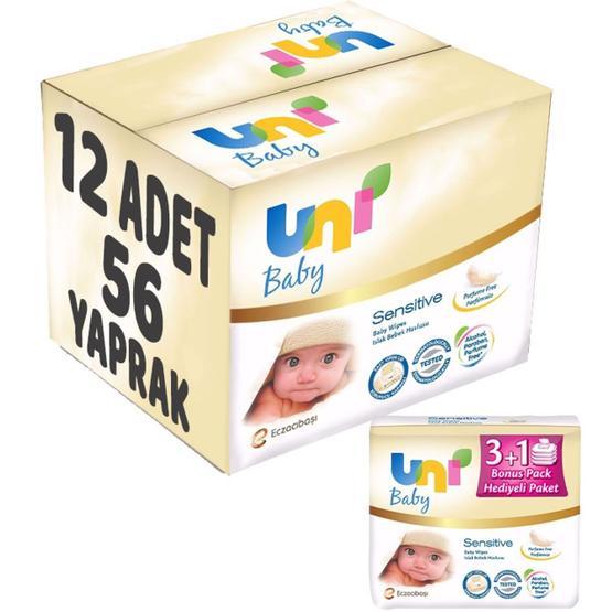 Uni Baby 12x56'lı Sensitive Islak Havlu