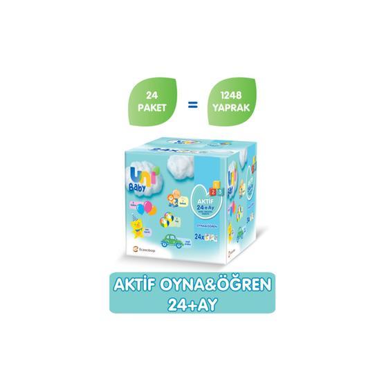Uni Baby Aktif Oyna Öğren 24'lü Islak Mendil