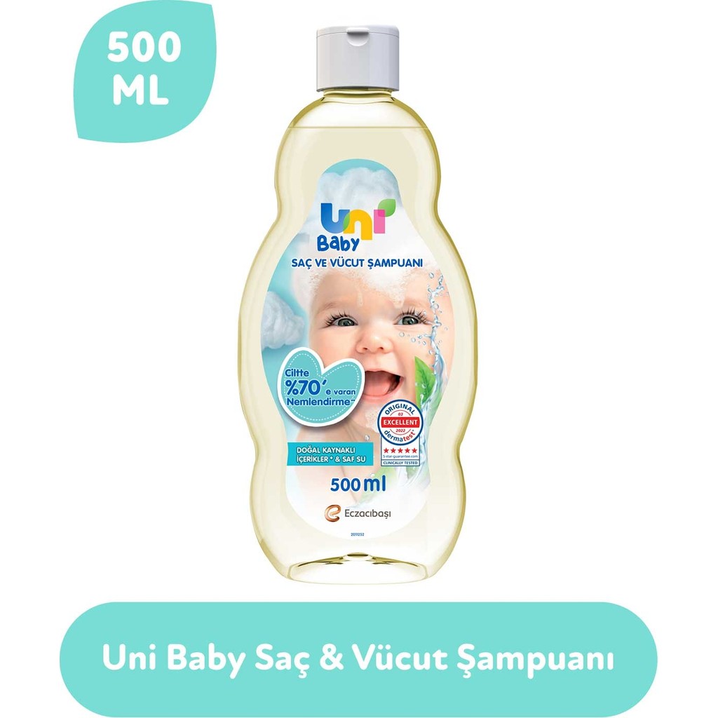 Uni Baby Bebek Saç ve Vücut Şampuanı 500 ml Hassas Ciltler için Göz Yakmayan Formül Bebek Şampuanı Fiyatı