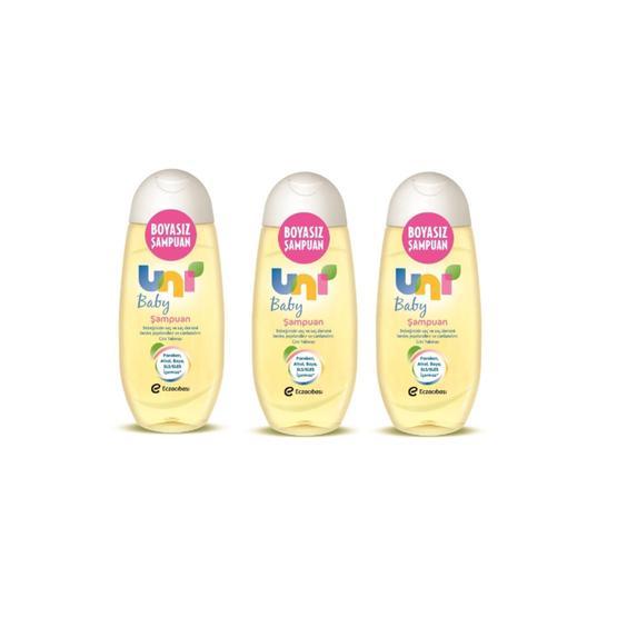 Uni Baby Boyasız 3x200 ml Saç ve Vücut Bebek Şampuanı