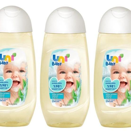 Uni Baby Boyasız 5x200 ml Saç ve Vücut Bebek Şampuanı