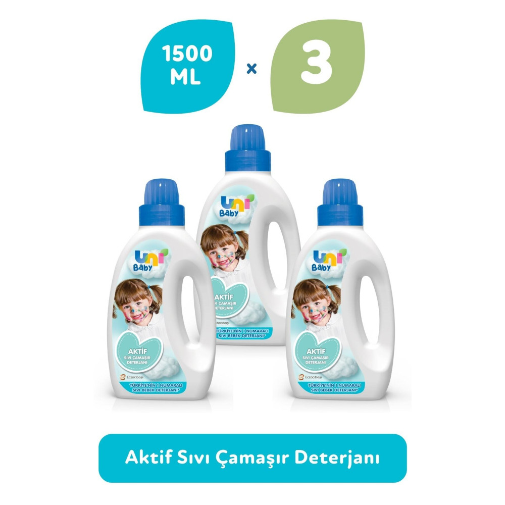 Uni Baby Çamaşır Deterjanı 1500 ml 3lü Ekonomik Fırsat Paketi Bebek Bakım Fiyatı