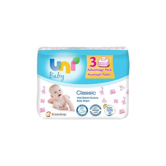 Uni Baby Classic 3x56'lı Yaprak Çoklu Paket Islak Mendil Bebek Mendil-Islak Mendil Fiyatı