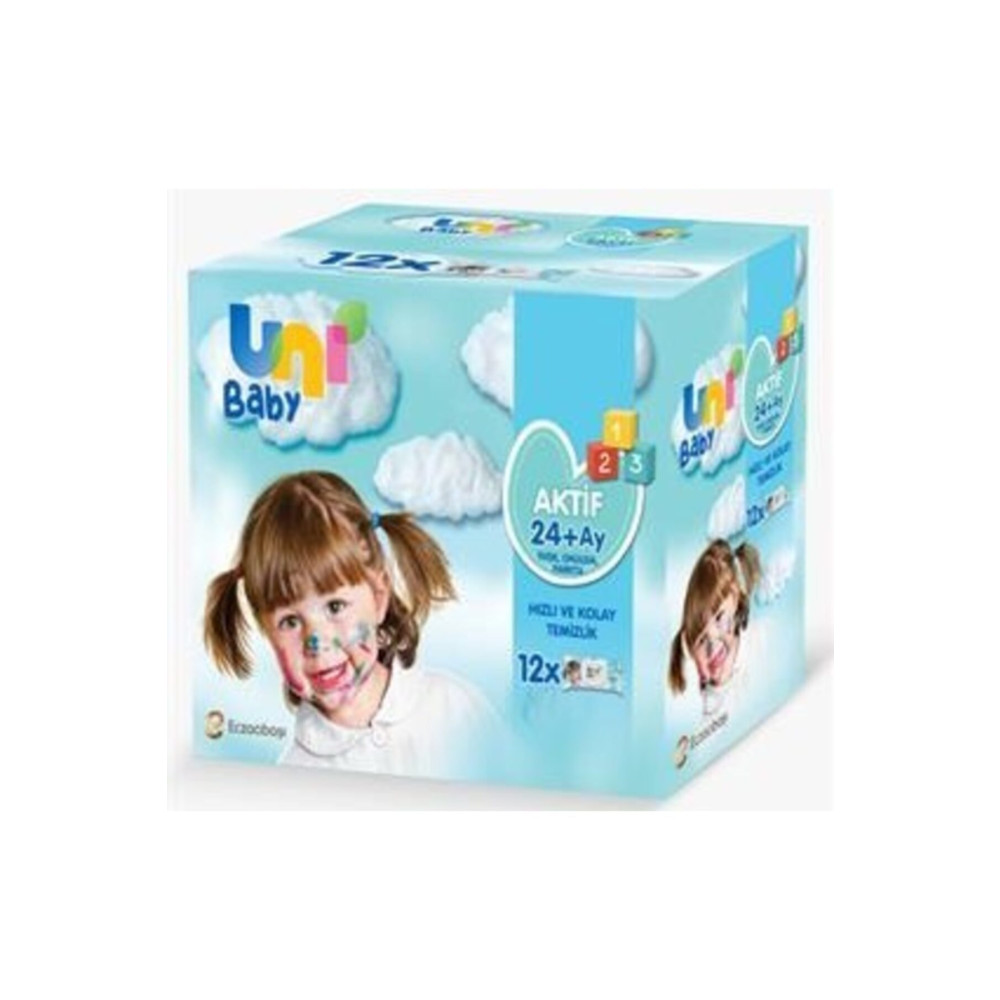Uni Baby Islak Mendil Aktif li Islak Mendil 624 Yaprak Bebek Mendil-Islak Mendil Fiyatı