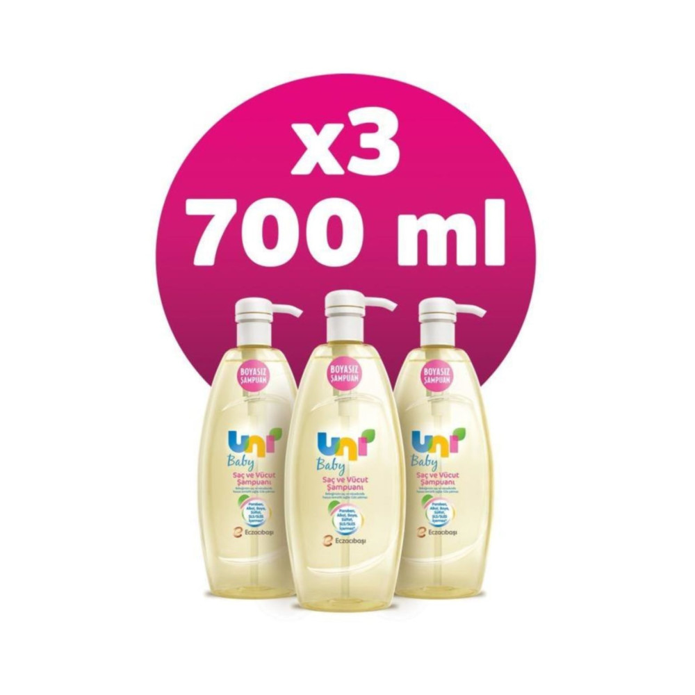 Uni Baby Şampuan 700 Ml 3lü Bebek Şampuanı Fiyatı