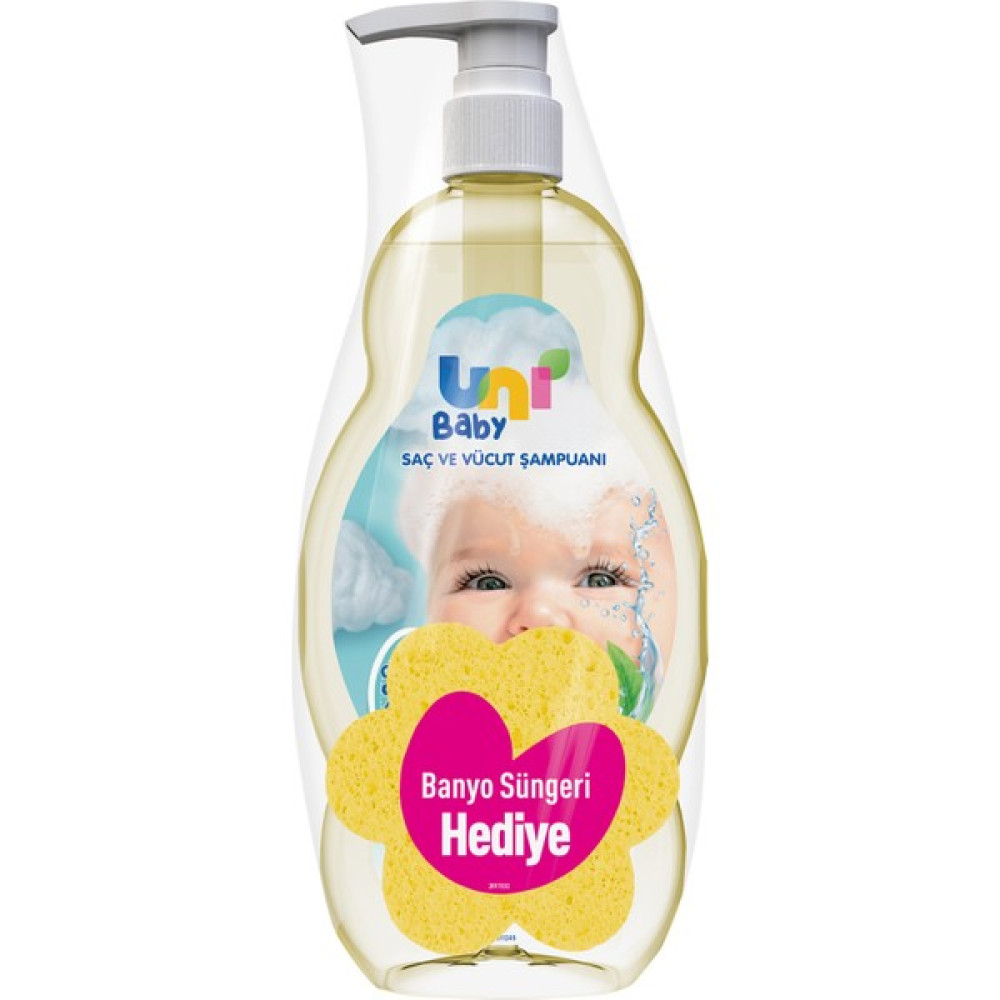 Uni Baby Şampuan 700 ml + Banyo Sünger Hediyeli - Renkli Bebek Şampuanı Fiyatı