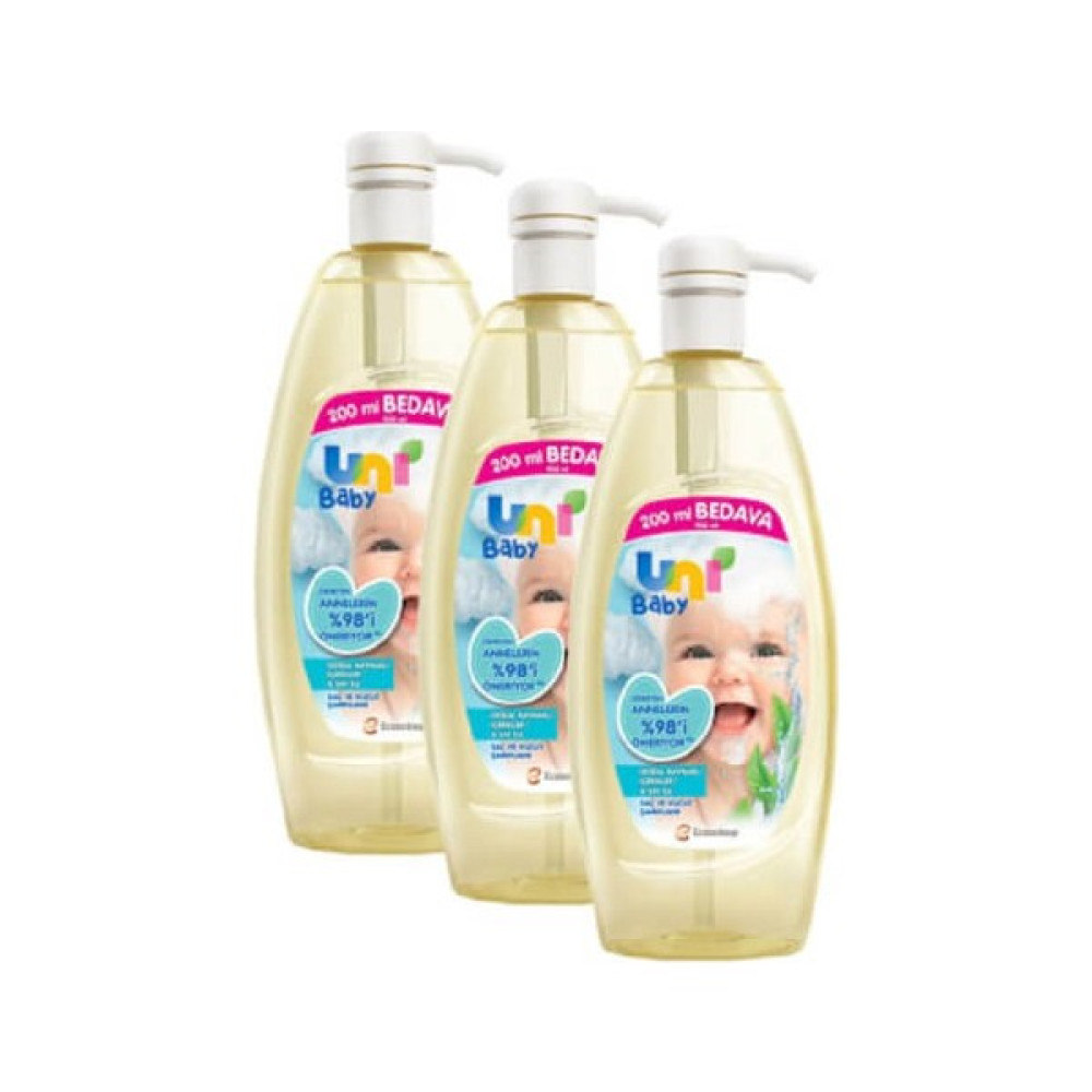 Uni Baby Şampuan 900 ml x 3 Adet Bebek Şampuanı Fiyatı