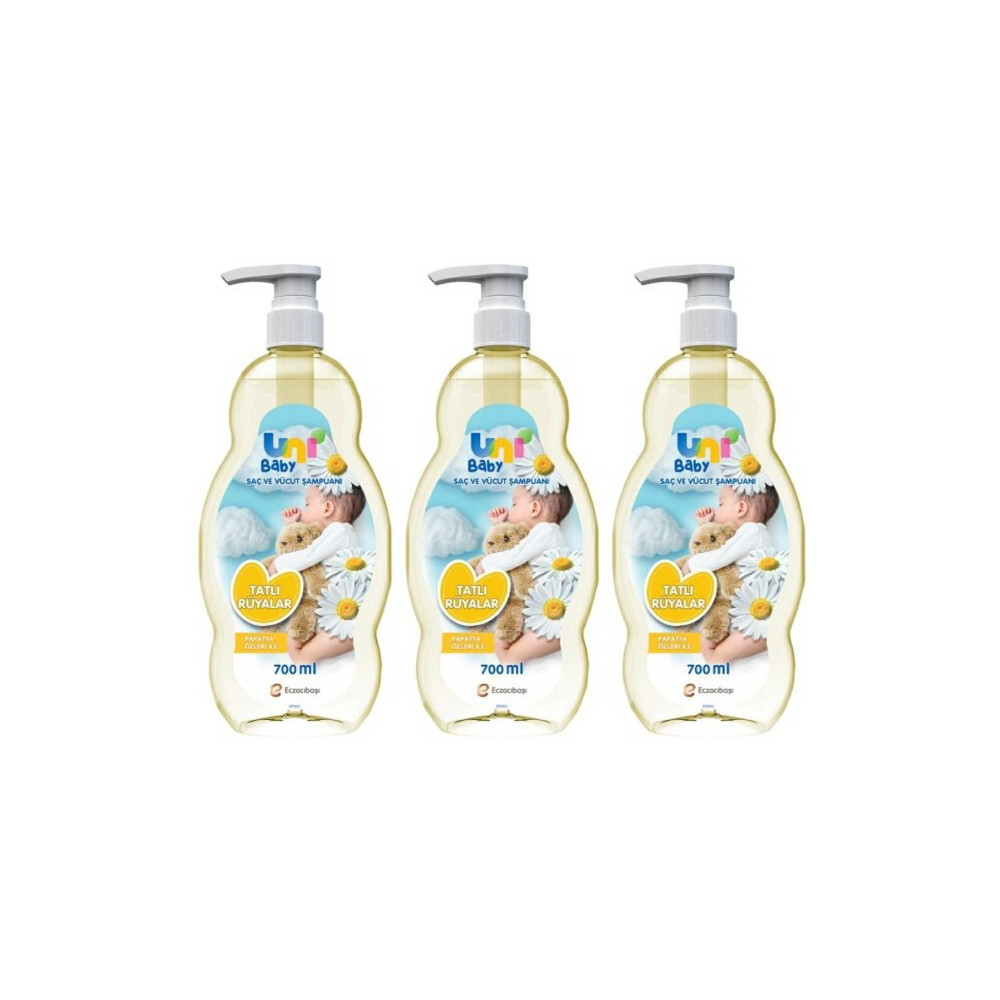 Uni Baby Tatlı Rüyalar Şampuanı 700 ml 3lü Set Bebek Şampuanı Fiyatı