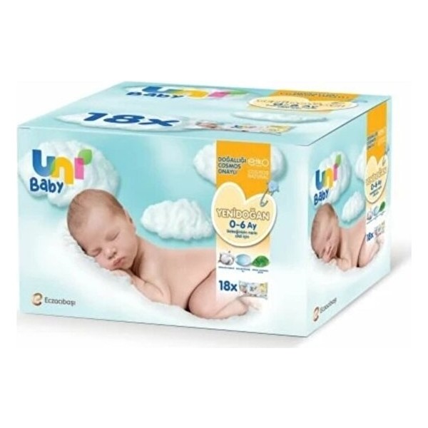 Uni Baby Yenidoğan Islak Mendil Yeni Paket 18'li 720 Yaprak Bebek Mendil-Islak Mendil Fiyatı