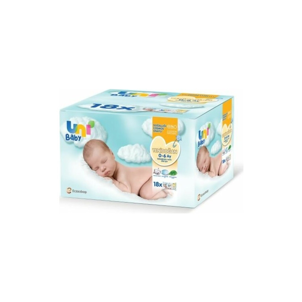 Uni Baby Yenidoğan Islak Pamuk Mendil 40 Lı X 18 Adet ( 720 Yaprak ) Bebek Mendil-Islak Mendil Fiyatı