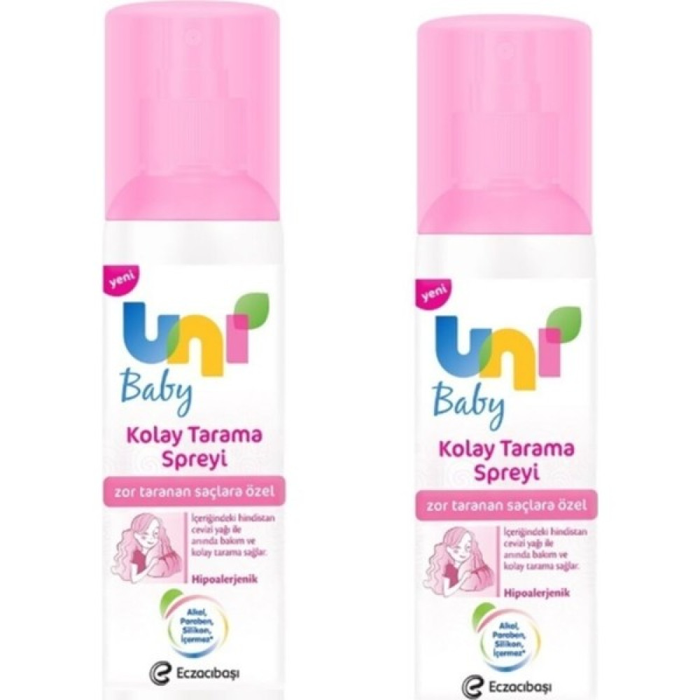 Uni Baby Zor Taranan Saçlara Özel Kolay Saç Tarama Spreyi 200 ml x 2 Adet Bebek Şampuanı Fiyatı