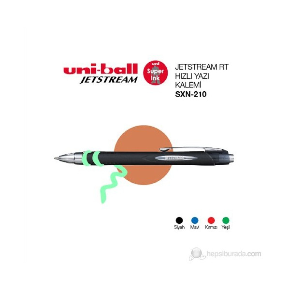 Uni-ball Jetstream RT Hızlı Yazı Kalemi 1,0 1'li (SXN-210)-Siyah - Siyah Jel Mürekkepli (Roller) Kalem Fiyatı