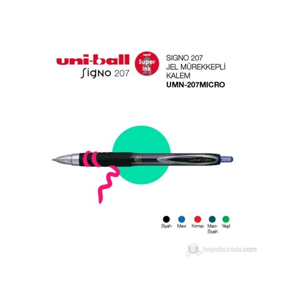 Uni-ball Signo Micro 207 Jel Mürekkepli Kalem 0,5 (UMN-207 MICRO)-Siyah - Siyah Jel Mürekkepli (Roller) Kalem Fiyatı