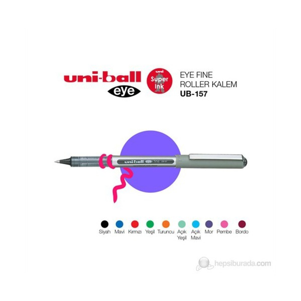 Uni-ball UB-157 Eye Fine Roller Kalem 0.7 mm - Açık Yeşil Jel Mürekkepli (Roller) Kalem Fiyatı