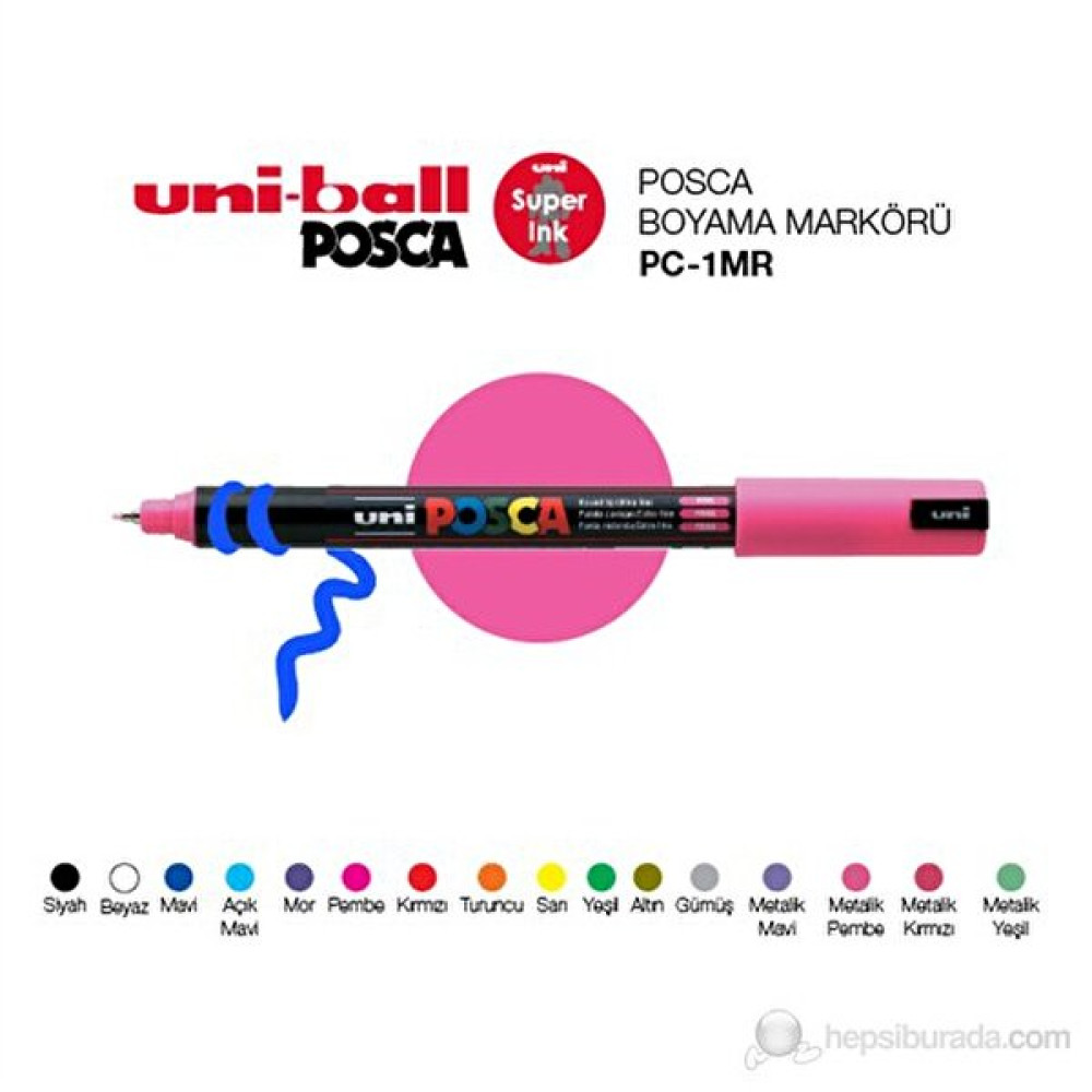 Uni Posca Boyama Markörü 1MR 1'li (PC-1MR) - Mavi Sanatsal Malzemeler Fiyatı