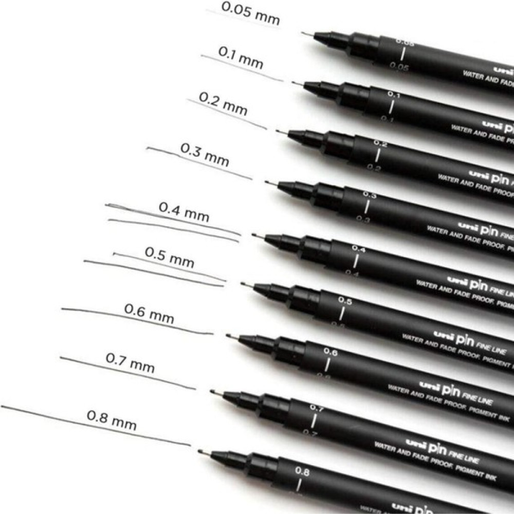 Uniba Uni-Ball Pin 200 Teknik Çizim Kalemi Siyah 9'lu Set Oto Boyaları Fiyatı
