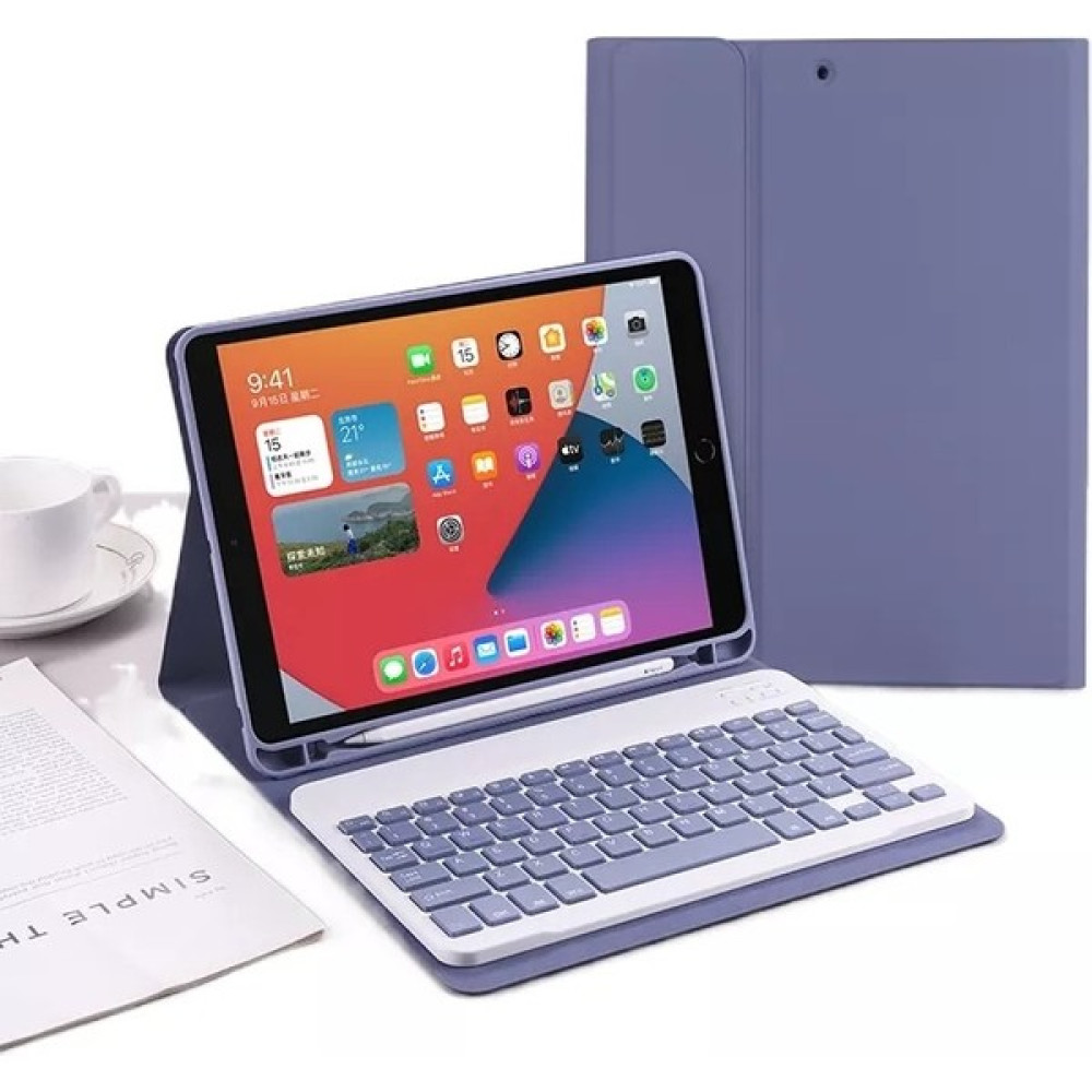 Unicell iPad 10.nesil (10.9 Inç) Uyumlu Bluetooth Özellikli Kalem Bölmeli Klavyeli Kılıf - Lavanta Tablet Kılıfı Fiyatı