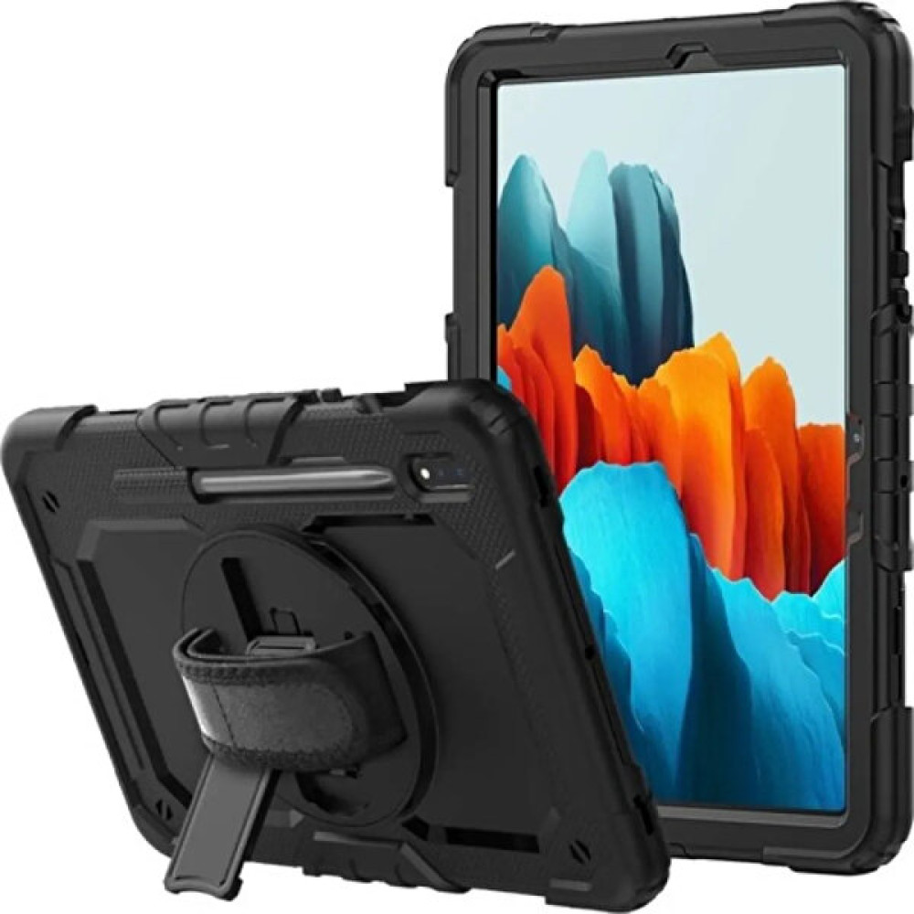 Unicell Samsung Galaxy Tab S9 Ultra SM-X910 14.6" Uyumlu Kılıf Defender Askılı Zırh Tank Tablet Arka Kapak - Siyah Tablet Kılıfı Fiyatı