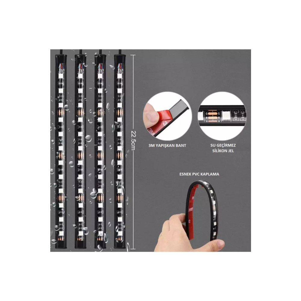 Unichrome 4 Parçalı Uzaktan Kumandalı Ayak Altı Aydınlatma 48 Led Atmosfer Işık Ledi Torpido Aksesuarları & Bakımı Fiyatı