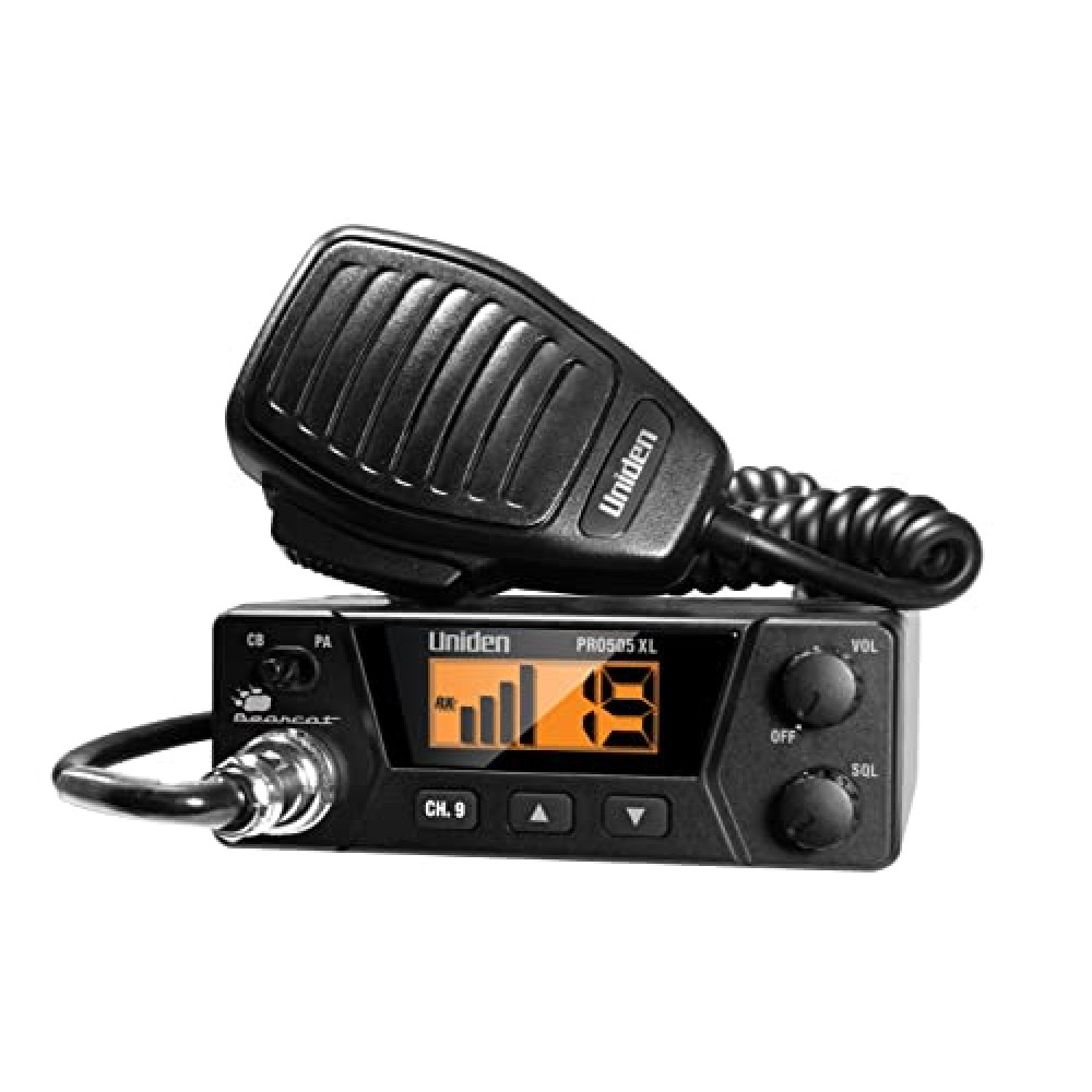 Uniden PRO505XL 40-Channel CB Radio. Pro-Series, Compact Design. Public Address (PA) Function. Instant Emergency Channel 9, External Speaker Jack, Large Easy to Read Display. - Black