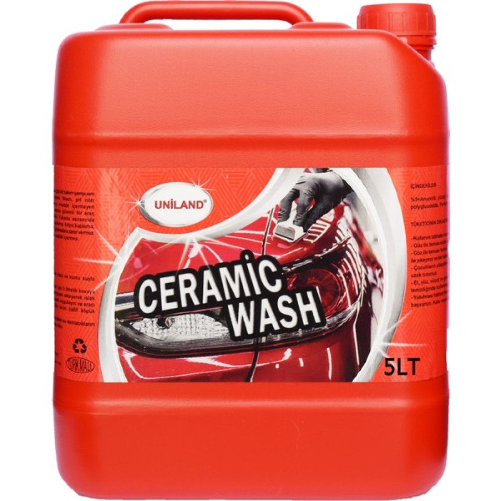 Uniland Ceramic Wash Seramik Şampuanı 5 lt + Uygulama Süngeri Oto Yıkama Ürünleri Fiyatı