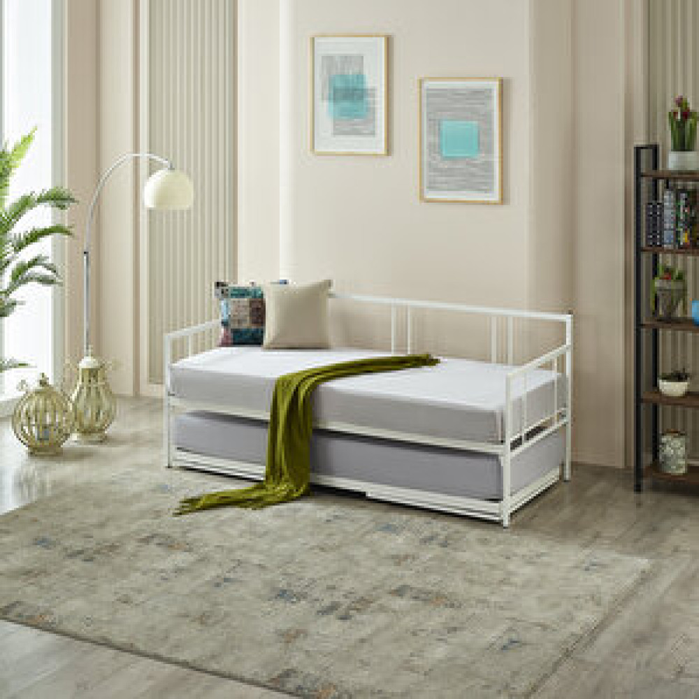 Unimet Forte Yavrulu Daybed Tek-çift Kişilik Metal Karyola+yatak Seti - Beyaz 90x200 cm Karyola Fiyatı