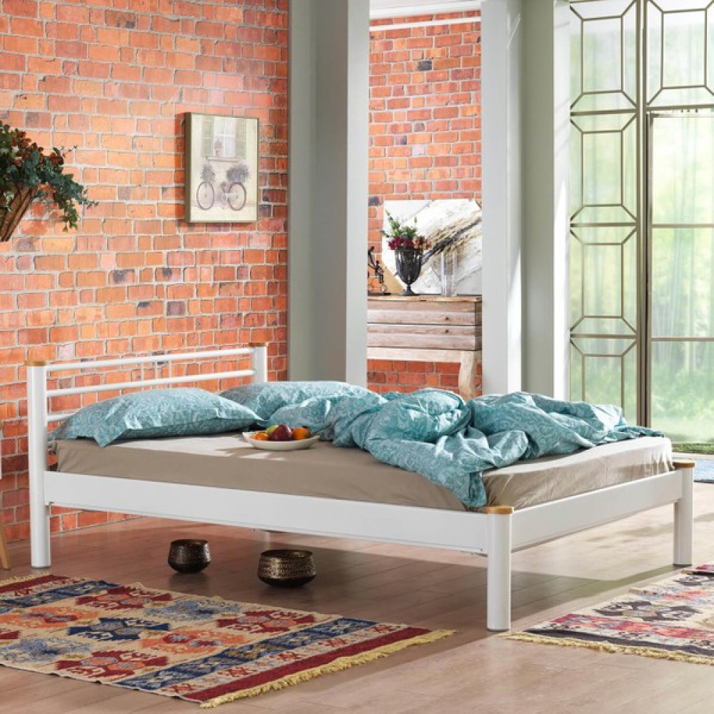 Unimet Kappis-S Çift Kişilik Ferforje Metal Karyola-Beyaz - 140 x 190 cm Karyola Fiyatı