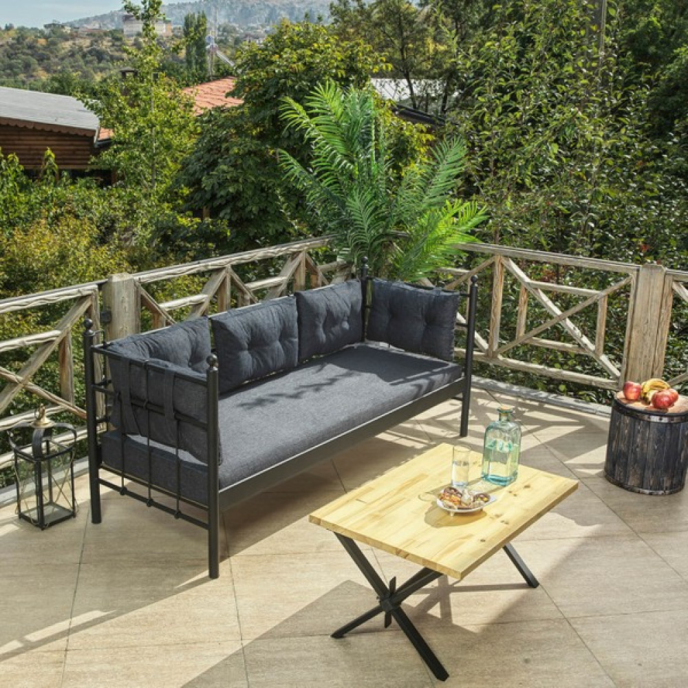 Unimet Lalas Metal Sofa Sedir Bahçe Koltuğu 90 x 200 cm - Antrasit Bahçe Koltuğu Fiyatı