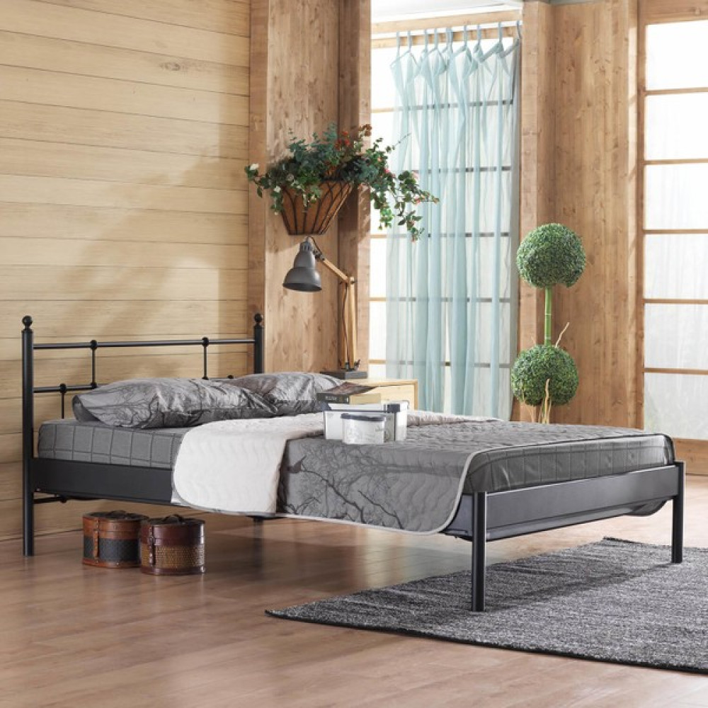 Unimet Lalas-S Çift Kişilik Ferforje Metal Karyola-Siyah - 140 x 190 cm Karyola Fiyatı