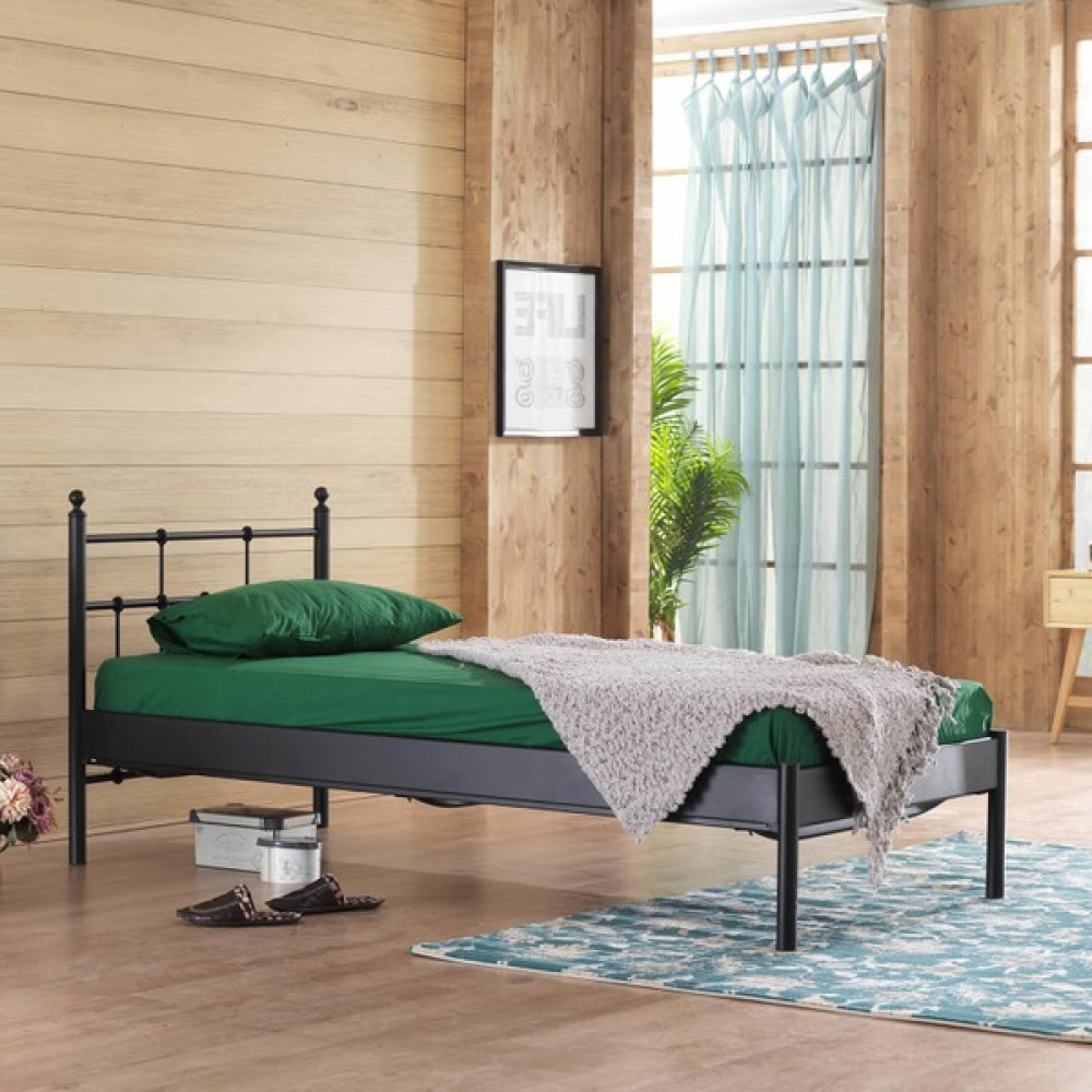 Unimet Lalas-S Tek Kişilik Ferforje Metal Karyola-Siyah - 90 x 190 cm Karyola Fiyatı