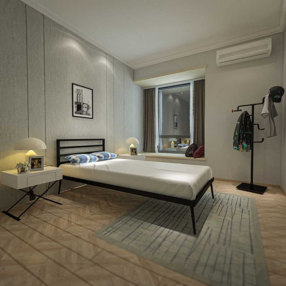 Unimet Nerisa Tek Kişilik Metal Karyola-Siyah - Siyah - 90 x 190 cm Karyola Fiyatı