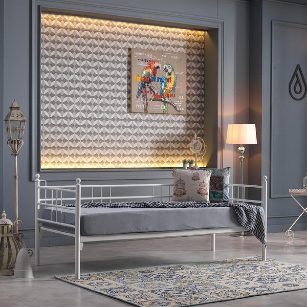 Unimet Soho Daybed Tek Kişilik Metal Karyola Beyaz - 90 x 190 cm Karyola Fiyatı