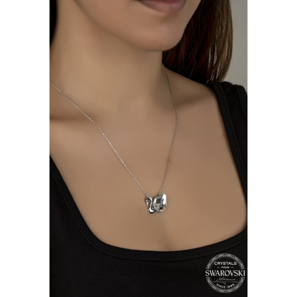 Union Takı Union Swarovski Crystal Kadın Beyaz Kuğu Gümüş Kolye Gümüş Kolye Fiyatı