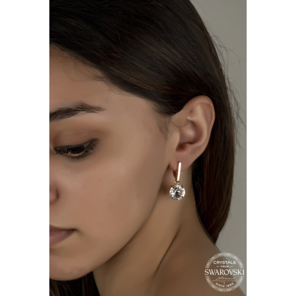 Union Takı Union Swarovski Crystal Kadın Beyaz Zirconia Kadın Rose Gümüş Küpe Gümüş Küpe Fiyatı