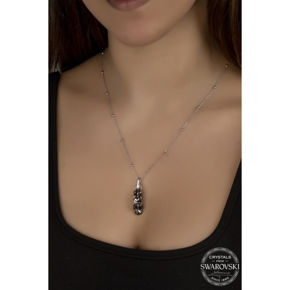 Union Takı Union Swarovski Crystal Kadın Green Shine Salkım Gümüş Kolye - Beyaz Gümüş Kolye Fiyatı