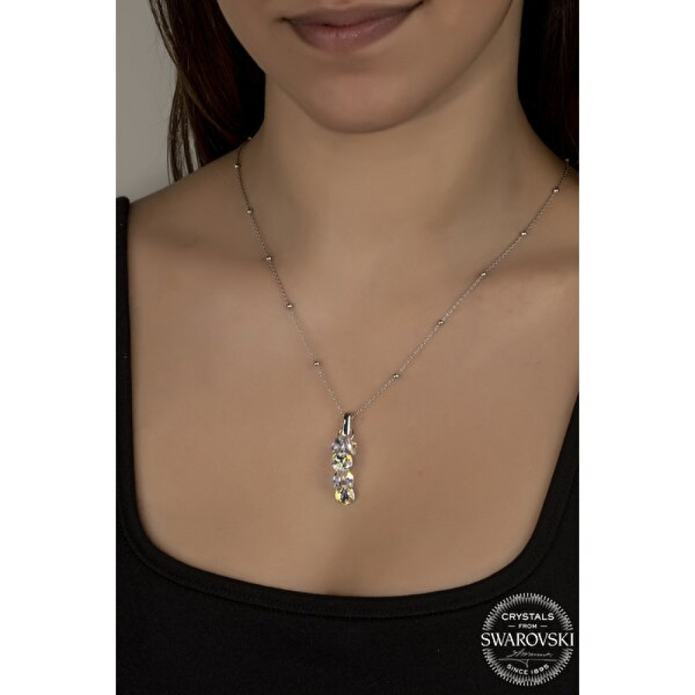 Union Takı Union Swarovski Crystal Kadın Shine Salkım Gümüş Kolye - Beyaz Gümüş Kolye Fiyatı
