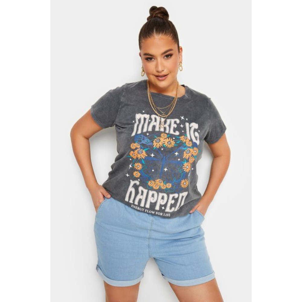 Uniq Store Büyük Beden Baskılı T-Shirt 302192 Bayan T-shirt Fiyatı