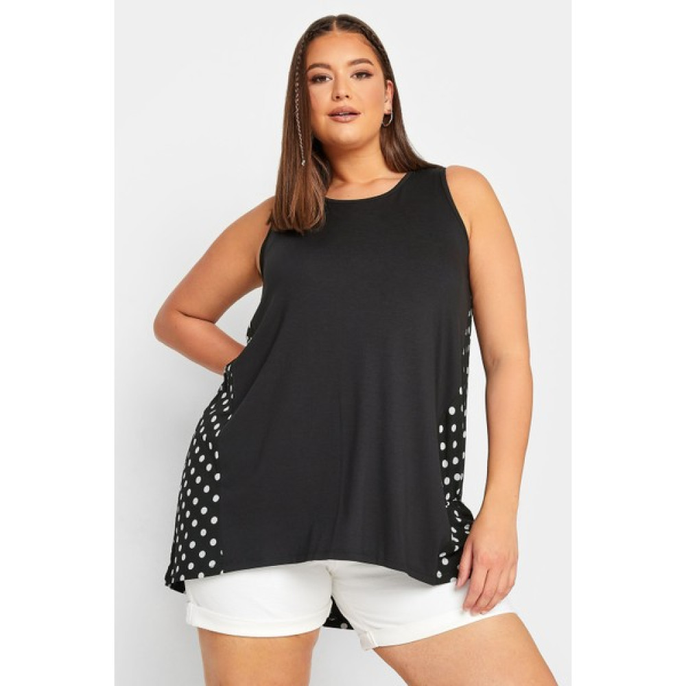 Uniq Store Büyük Beden Sırtı Puantiyeli Kolsuz Bluz 302379 Bluz Fiyatı
