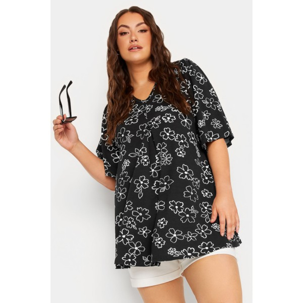 Uniq Store Büyük Beden V Yaka Desenli Bluz 302240 Bluz Fiyatı