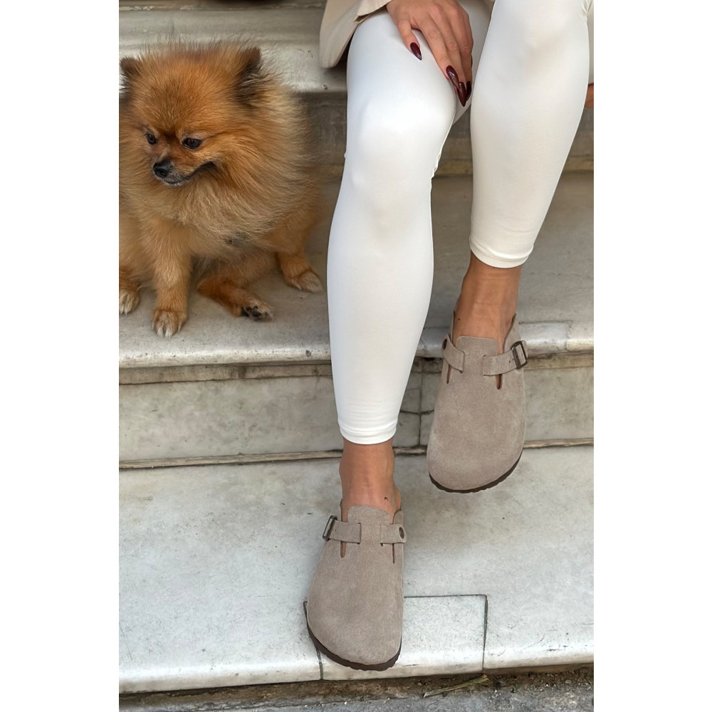 Uniqueqoop Mantar Taban Taupe Süet Anatomik Terlik 45 Beden Unisex Sandalet Fiyatı