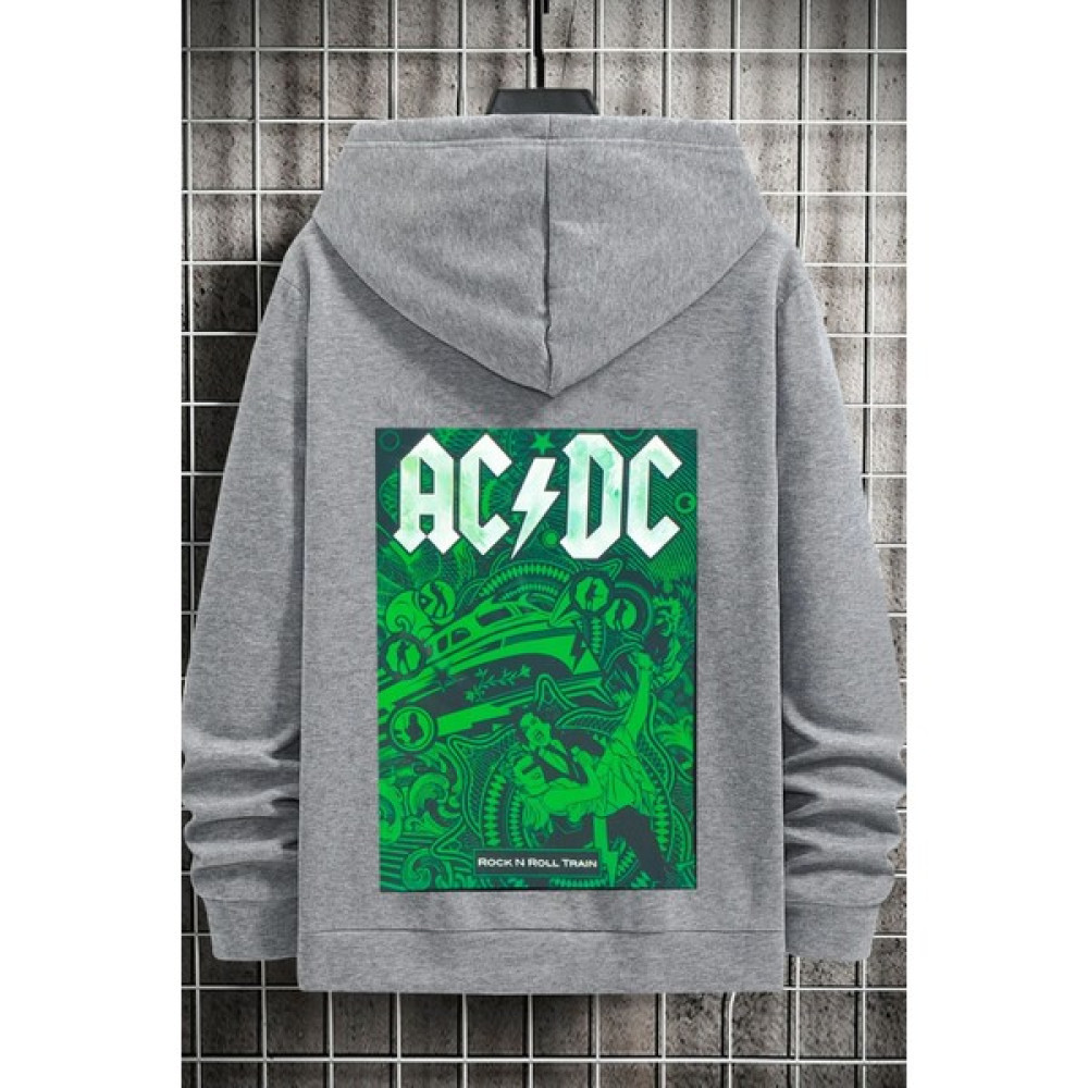 Unisex Ac Dc Baskılı Kapüşonlu Sweatshirt Erkek Sweatshirt Fiyatı