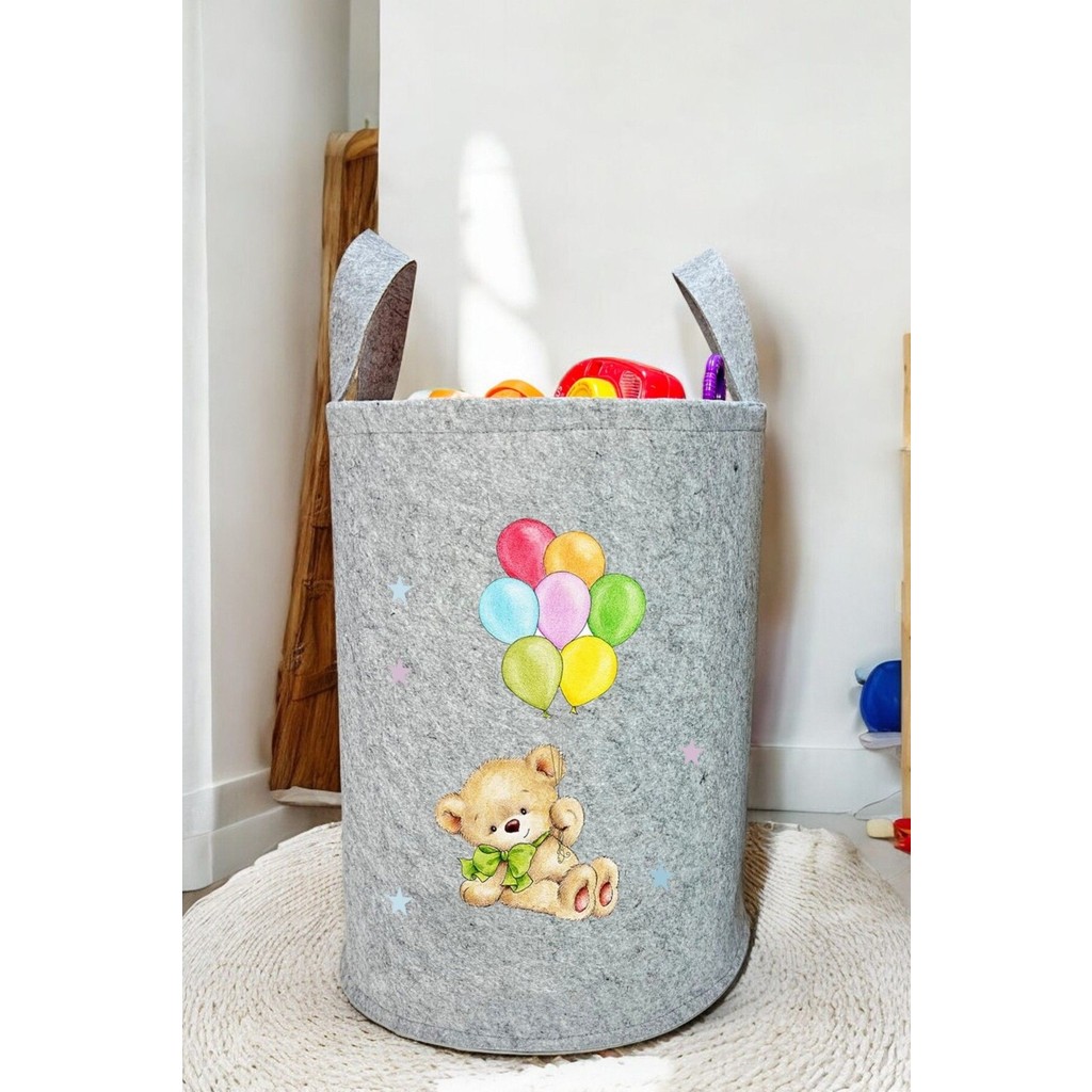 Unisex Ayıcık Desenli Bebek Çocuk Odası Düzenleyici Saklama Kutusu Oyuncak Kirli Sepeti 50X40 cm Anne Bebek Oyuncak Fiyatı
