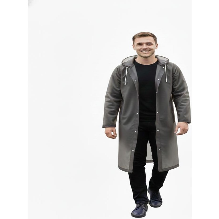 Unisex Eva Kumaş Su Rüzgar Geçirmez Yağmurluk - Beyaz - Gri - Standart Yağmurluk & Panço (Outdoor) Fiyatı