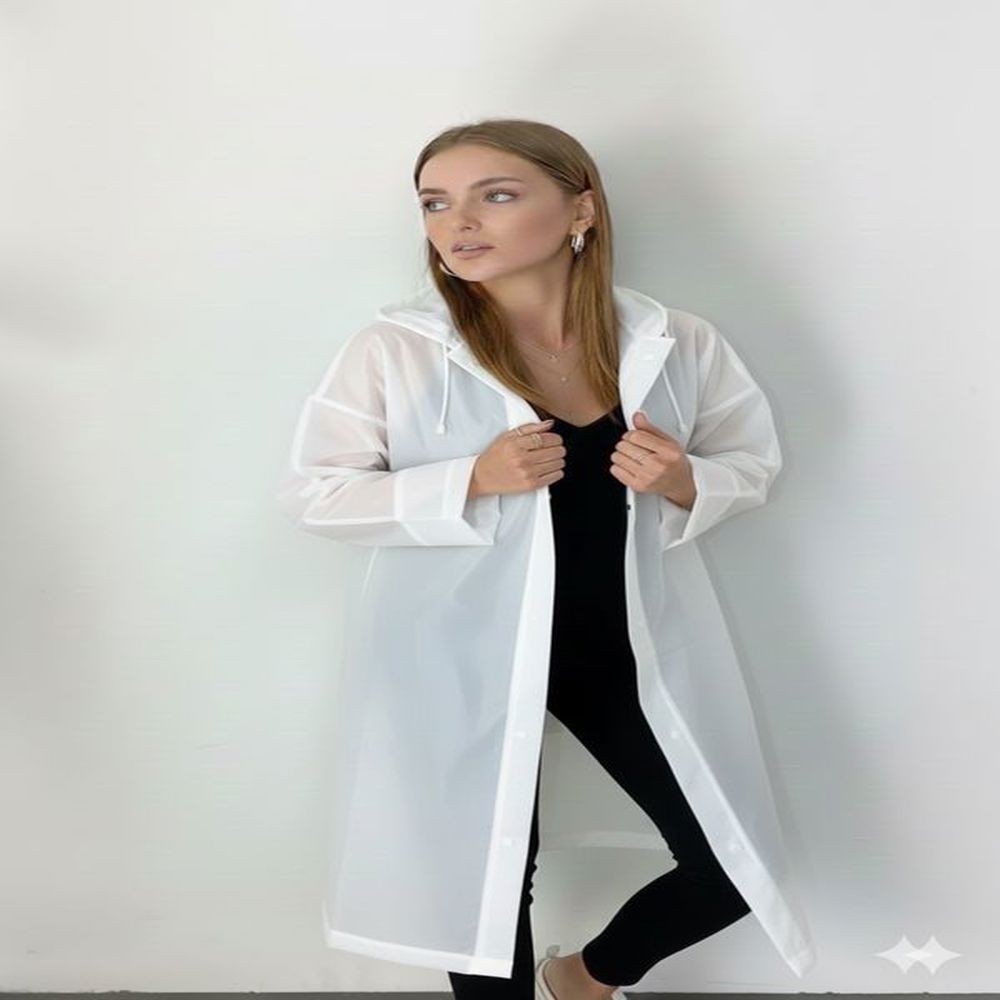 Unisex Eva Kumaş Su Rüzgar Geçirmez Yağmurluk - Beyaz - Standart Yağmurluk & Panço (Outdoor) Fiyatı